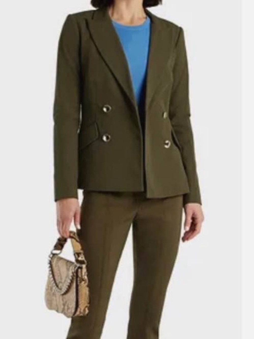 Derek Lam 10 Crosby Rodeo Double-Breasted Army Blazer • 6